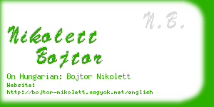 nikolett bojtor business card